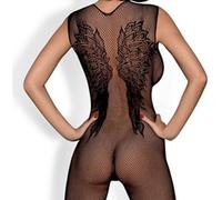 Besto Body Stocking Nere Sexy Con Pizzo Ali D’Angelo, Taglio Aperto