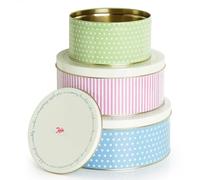 Besto Scatole per torte per conservare torte (set di 3) | Contenitori rotondi impilabili in metallo | Un'opzione regalo per gli amanti della cucina e dei dolci | 25,5 cm, 22 cm e 17 cm