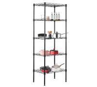 BestOffice Scaffalatura per garage a 5 ripiani, in metallo resistente, 43,3 x 30,5 x 122 cm, facile da montare, con ripiani in filo metallico certificato NSF, con piedini di livellamento, per garage,