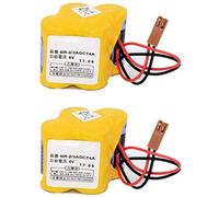 Bestome, batteria di ricambio compatibile con 2 batterie BR-2/3AGCT4A 6V Panasonic FANUC A98L-0031-0025 con spina marrone