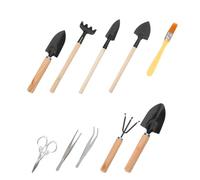 BESTOMZ 10 Pezzi Set Attrezzi per Giardinaggio Bonsai e Piante Grasse Superficie Liscia in Legno e Ferro, Strumenti Pratici per Piantagione e Uso Indoor