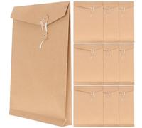 BESTOMZ 10pezzi Buste Kraft in Carta con Chiusura Cordoncino Organizer Documenti per Ufficio Scuola e Casa Buste Porta Documenti Resistenti e Facili da Usare