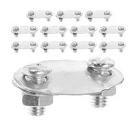 BESTOMZ 12 Clip in Metallo per Parafango Bici con Viti e Piastra di Fissaggio per Gamba Parafango, Morsetto di Montaggio Resistente e Leggero per Bici Urbana Fuori Strada, Set da