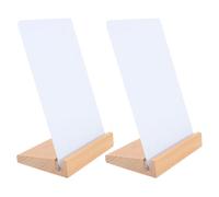 BESTOMZ 2 Pezzi Espositore da Tavolo A5 in PVC e Faggio, Segnaprezzi | Facile Cambio Informazioni, Montaggio Rapido, Bordi Lisci e Finitura senza Riflessi, per Ristoranti e Reception