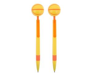 BESTOMZ 2 Pezzi Penna Creativa Punta Retrattile e Pallone Girevole | Tema Sportivo Giallo, Corpo in ABS e As, per Appunti, Astucci, Ufficio e Regali Festa