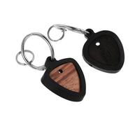 BESTOMZ 2 Pezzi Portachiavi Accessorio Porta Plettro per Chitarra in Silicone e Legno con Organizer Antismarrimento per Chitarristi e Musicisti