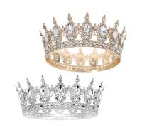 BESTOMZ 2 Pezzi Tiara Strass Stile Barocco Europeo per Sposa e Feste | Design Vintage Europeo, Lega di Zinco e Strass, Leggera e Confortevole, per Matrimonio e Compleanno