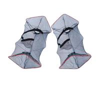 BESTOMZ 2 Pezzi Trappola Portatile per Granchi e Gamberetti in Nylon Rete Fine e Struttura in Metallo, Design Pieghevole per Pescate All'aperto