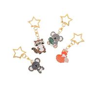 BESTOMZ 4 Pezzi Portachiavi in Lega a Forma di Koala e Divertenti Versatile, Dimensioni 5,3x2,5x0,2 Cm Cartoon Adorabile per Borse e Viaggi