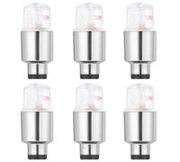 BESTOMZ 6 Pezzi Luce Valvola Bici Multicolore Lampeggio Automatico | Plastica e Metallo, per Guida Notturna su Bici e Auto, Tre Batterie Ag10 Incluse