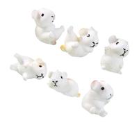 BESTOMZ 6 Pezzi Mini Statuette Porcellini D'india in Resina per Decorazione Giardino e Micro Paesaggio, Ornamenti Animali Carini per Casa, Scrivania e Vaso, Figure di Cavia da Collezione