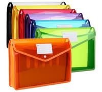 BESTOMZ 7 Pezzi Buste in Plastica Trasparente A4 con Chiusura a Bottone in Pp per Organizzazione Documenti Ufficio e Casa, Resistente e Riutilizzabile