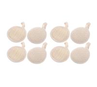 BESTOMZ 8 Pezzi Spugne Esfolianti in Luffa Naturale con Design Appendibile, per Doccia e Spa Domestica, con Doppio potere Detergente e Esfoliazione Delicata