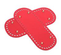 BESTOMZ Base per Borsa Intrecciata in Pu Rosso 22x10cm Fori Preforati, Set 2 Pezzi per Progetti Fai da Te e Ricamo a Punto Croce