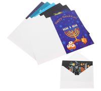 BESTOMZ Biglietti Auguri Hanukkah in Carta, Buste e Sigilli per Scambio | Interno Bianco per Messaggi Personali, Presentazione Festiva, Adatti a Doni e Celebrazioni