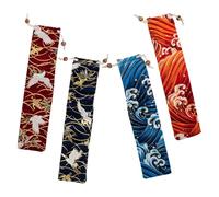 BESTOMZ Borsa per Posate in Stile Giapponese Coulisse, Set da 4 Sacchetti Porta Stoviglie Compatti per Coltelli, Forchette e Cucchiai, Accessorio Salvaspazio per Cucina e Viaggi