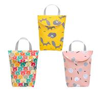 BESTOMZ Borsa Porta Pannolini 3 Pezzi Zip, Custodia Portatile per Pannolini Bagnati e Asciutti, per Uso in Asilo e Passeggiate, Materiale Oxford Colore Casuale Stile Casuale