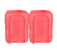BESTOMZ Borsa Portascarpe da Viaggio Cerniera, 2 Pezzi Rosa, Organizer Salvaspazio per Scarpe da Spiaggia e Palestra