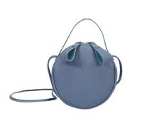 BESTOMZ Borsa Tracolla Rotonda da Donna Spazio per Cosmetici e Chiavi in Pu Design a Righe Colore Blu Elegante lo Shopping Quotidiano