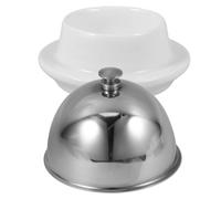 BESTOMZ Burriera Portatile in Ceramica Supporto in Acciaio Inossidabile, Piatto per Salsa per Uso Domestico, Feste e Attività all'Aperto