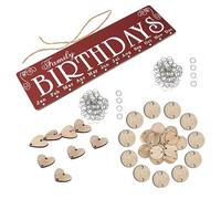 BESTOMZ Calendario in Legno da Appendere Rosso con 50 Pendenti Rotondi e 50 a Forma di Cuore, Facile da Assemblare, per Matrimonio e Anniversario Come Promemoria Decorativo