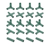 BESTOMZ Connettori Angolo Tubolari Giunti per Telaio 16Mm Kit 20 Pezzi Materiali Resistenti per Balconi Esterni Supporto Stabile Montaggio Facile per Serra Giardinaggio 6X6X6Cm