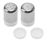 BESTOMZ Contenitori per Spezie Facili da Usare Set 2 Pezzi in Acciaio Inossidabile e Pp, Barattoli per Pepe e Zucchero, Design Bianco per Cucina e Barbecue