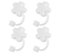 BESTOMZ Copri Cannuccia a Forma di Fiore e Nuvola in Silicone 4 Pezzi | Riutilizzabile, Chiusura Ermetica e Anti Spruzzi, per Decorare Bicchiere Cannuccia, per Ragazze