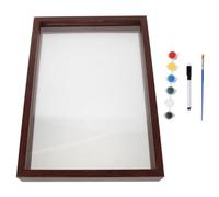 BESTOMZ Cornice per Impronte di Famiglia Marrone 4 Lastre Acriliche | Colore, Chiodi senza Tracce e Pennarello Nero, per Ricordi Creativi in Casa