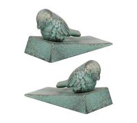 BESTOMZ Fermaporta Resistente e Antiruggine 2 in Ghisa Verde Vintage Decorazione Animale per da Camera e Attività Domestiche