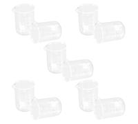 BESTOMZ Misurini Graduati in Vetro da 100 Ml Set di 10 Bicchieri per Dosaggio Liquidi in Laboratorio e Attività Scolastiche, Compatti e Portatili