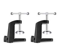 BESTOMZ Morsetto in Lega di Alluminio C-tipo 2 Pezzi, Base per Supporto Microfono e Portalampada da Tavolo, Morsetto Metallico Nero Fissaggio Stabile per Uso Domestico e Ufficio