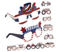 BESTOMZ Occhiali per Feste Patriottici in Carta 12 Pezzi, Design Unico e Confortevoli, per Party di Independence Day e Foto Divertenti
