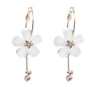 BESTOMZ Orecchini Fiore da Donna, Pendenti a Sei Petali in Acrilico Zirconi Luminosi, per Regali e Occasioni Speciali