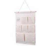 BESTOMZ Organizzatore da Grande Capacità e Facile Installazione Beige in Lino di Cotone Tasche Multiple per Versatile in Camera da o Dormitorio