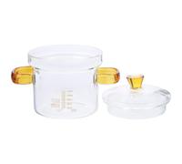 BESTOMZ Pentola da Cucina in Vetro con Coperchio e Doppio Manico 400ml | Trasparente, Non Assorbe Odori Né Sapori, Leggera, per Cottura Lenta e Porzioni Singole