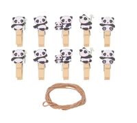 BESTOMZ Photo Clips in Legno con Foglia di bambù a Forma di Panda, Set da 50 Pezzi per Decorazioni fotografiche e Uso Artigianale in Soggiorno