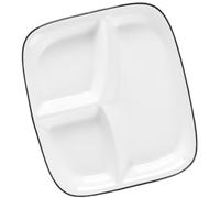 BESTOMZ Piatto Ceramico Divisorio Bianco Scomparti per Portate | Design Monopezzo, Servizio Decorativo da Tavola, per Panini e Bistecca, Adatto a Ristoranti e Regimi Alimentari