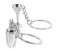 BESTOMZ Portachiavi Creativo 2 Pezzi Set Shaker e Calice da Cocktail in Metallo Robusto, Portachiavi Decorativo da Festa e Accessorio da Borsa per Organizzare Chiavi e Zaini