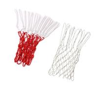 BESTOMZ Rete da Basket Facile da Installare e Resistente All'usura in Poliestere Intrecciato Resistente 2 Pezzi per Campi da Basket All'aperti per Canestro Standard 12 Anelli