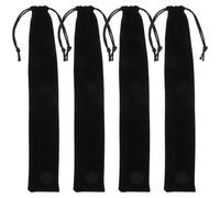 BESTOMZ Sacchetti per Ventagli Pieghevoli 4 Pezzi Lint Nero, Resistente e Portatile, Custodia per Ventagli Cinesi Stile Vintage a Feste e Ricorrenze