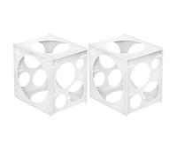 BESTOMZ Scatola per Misurazione Palloncini in Pvc Bianco 11 Fori per Misurazioni Precise, 2 Pezzi per Decorazioni di Feste e Matrimoni