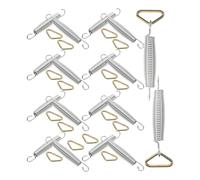 BESTOMZ Set 10 Molle in Acciaio al Manganese da 14 Cm con Ganci e 10 Fibbie Triangolari per Trampolino, Molle di Tensione Estese per Fitness e Intrattenimento, Kit Ricambio Colore