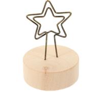 BESTOMZ Set 10 Pezzi Clip Portafoto in Legno e Ferro per Appunti e Memo, Design Creativo e Compatto per Decorazione da Tavolo e Uso Domestico
