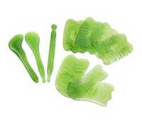 BESTOMZ Set 10 Pezzi Strumenti per Massaggio Raschiante in Resina, Tavole Massaggianti e Pettini Gua Sha per Viso, Collo, Gambe e Corpo con Borsa Porta Accessori, per Relax e Sollievo