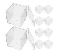 BESTOMZ Set da 10 Scatole Quadrate Trasparenti in Acrilico per Campioni Minerali e Vegetali, Capacità 130ml, Coperchio, per Esposizione e Protezione da Polvere e Umidità su Scrivania