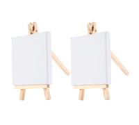 BESTOMZ Set di Mini Cavalletto per Pittura in Legno Bianco 10 CM | Studenti D'arte e Planner Nozze, Superficie Pronta da Dipingere, Due Pezzi, Uso per Menu e Immagini