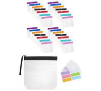 BESTOMZ Set di Sacchetti Richiudibili in Eva Etichette Bianche, Organizer per Pillole e Monete, Leggeri per Uso Professionale da Laboratorio Colore Casuale