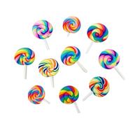 BESTOMZ Spilla a Forma di Lecca Lecca Colorata Arcobaleno, Accessorio Decorativo per Zaini e Borse, Set da 10 Pezzi Design Casuale, per Ragazze Stili multipli