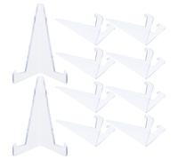 BESTOMZ Supporto Espositore Carte Trasparente in Plastica, Set 10 Pezzi Cavalletti Porta Carte da Gioco per Esposizione Collezioni e Numeri Tavoli in Eventi e Ricevimenti
